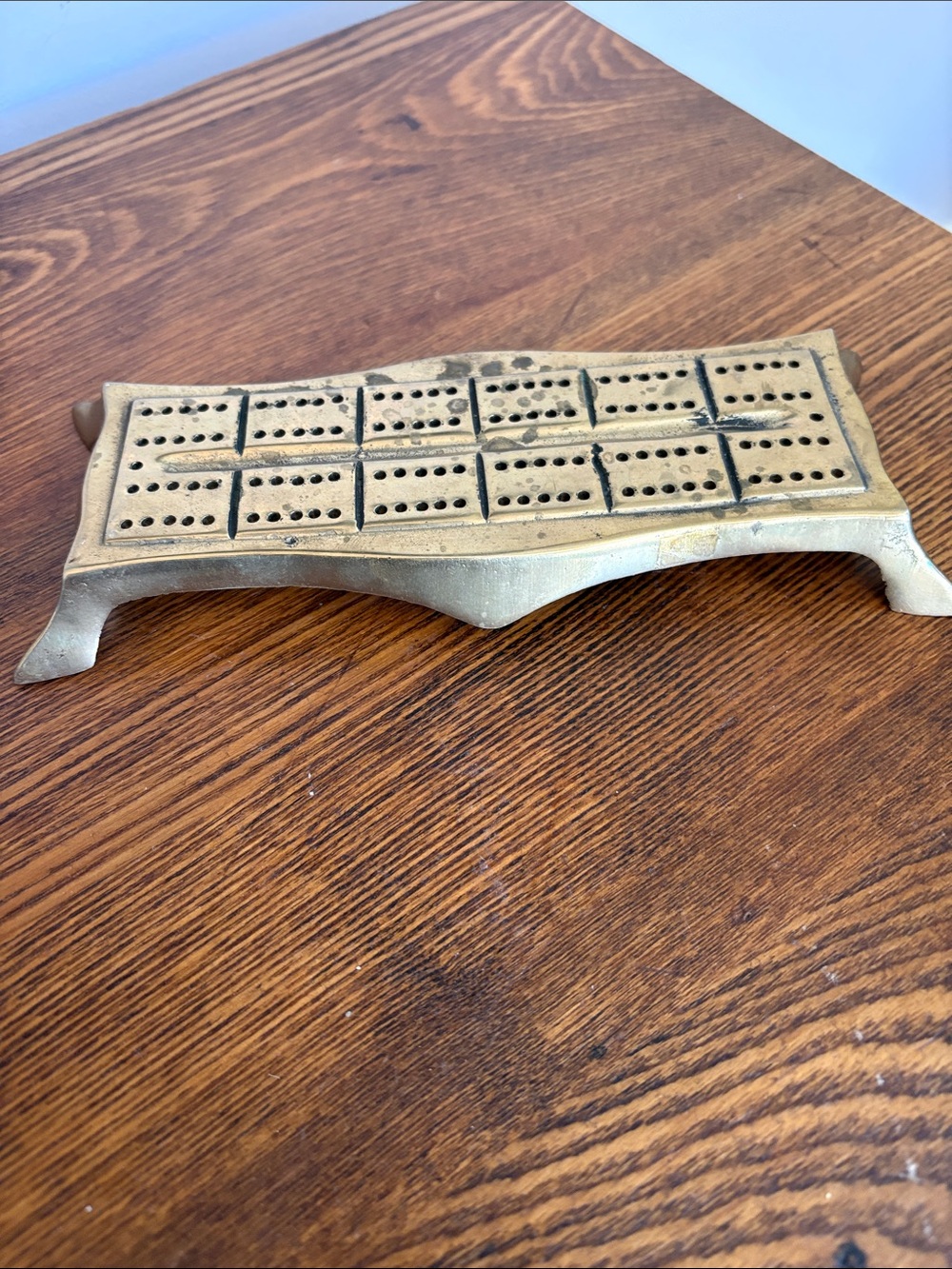 Brass Vintage Cribbage Board
